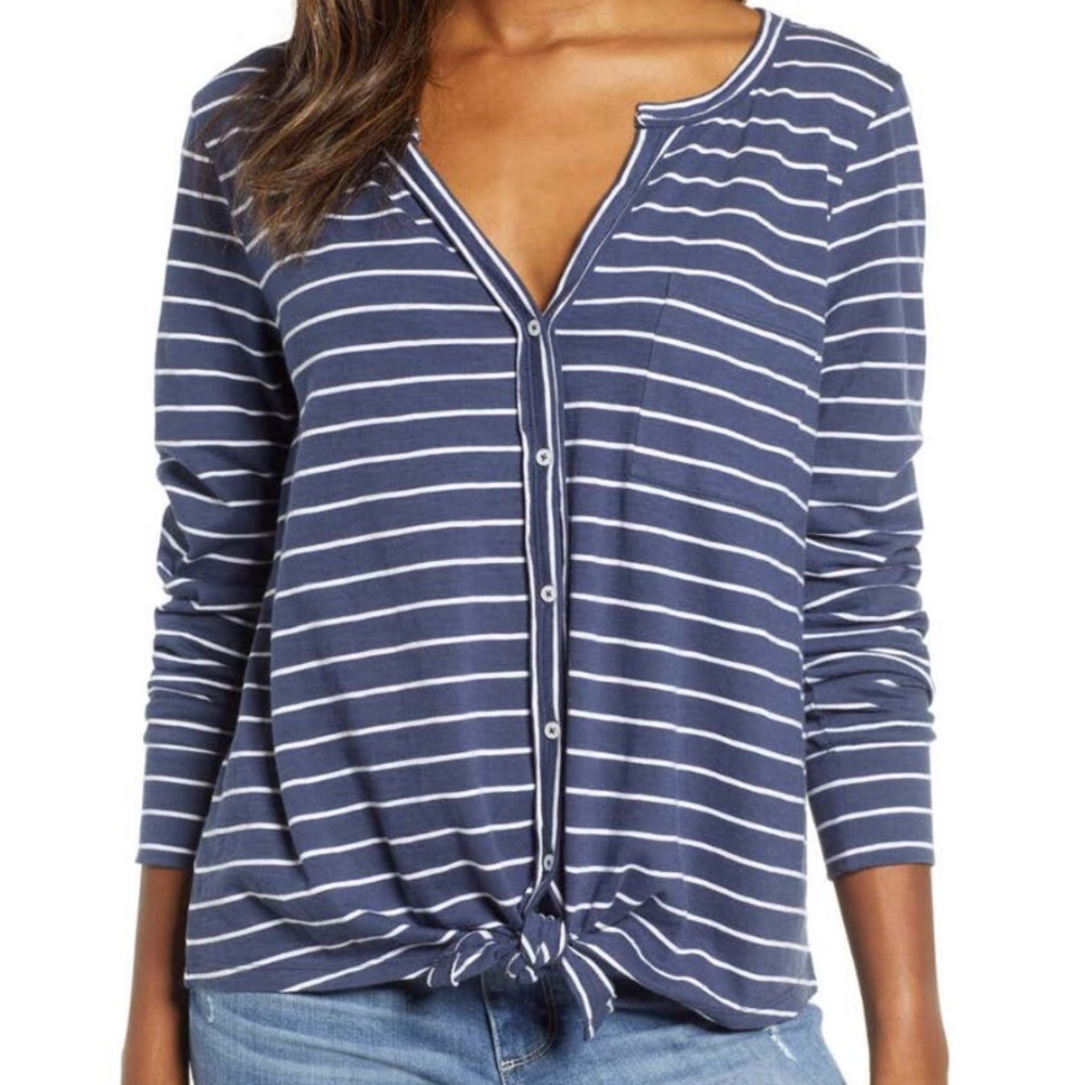 Caslon tie front top Lg